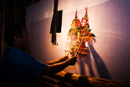 Traditional south of Thailand Shadow Puppet Showの写真素材