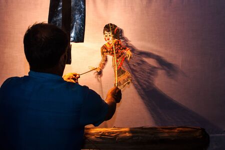 Traditional south of Thailand Shadow Puppet Showの写真素材