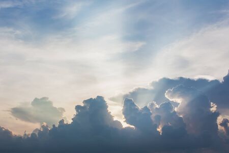 cloud sunset and sunbeam in the evening