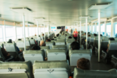 blurry inside passenger in shipsの写真素材
