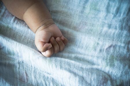 close up hand babyの写真素材