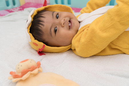 Cute asian baby smillingの写真素材