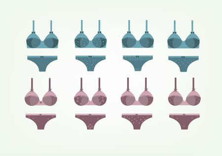 Beautiful  colorful of Women's Underwear ; female underwearのイラスト素材