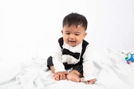 cute little asian baby boyの写真素材