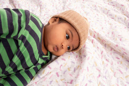 Cute little baby boyの写真素材