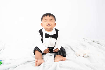 cute little asian baby boyの写真素材