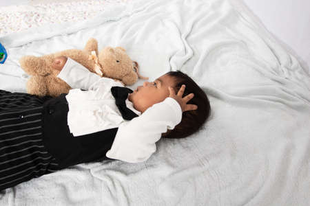 cute little asian baby boyの写真素材