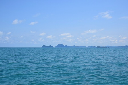 Blue sea background, sea wave, Blue sea view and white cloudの写真素材