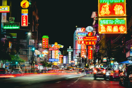 China town Yaowarat road, Bangkok Thailandのeditorial素材