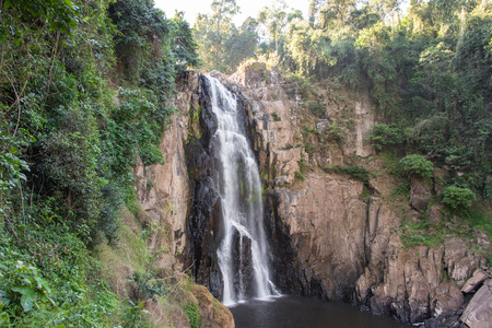 Waterfall in national park of Thailandの写真素材