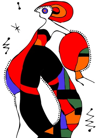 The bright surrealistic girl のイラスト素材
