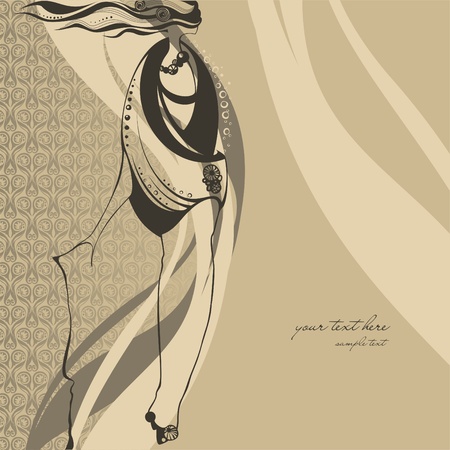 Fashion illustration girl のイラスト素材