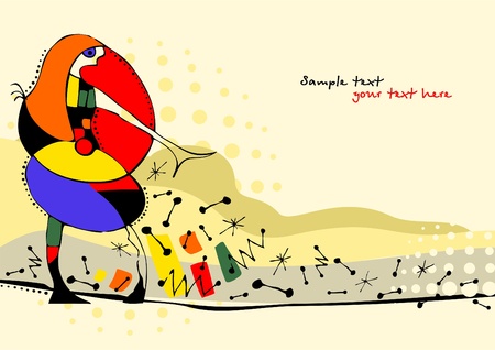 Creative hand painted illustration in style of avant-garde のイラスト素材