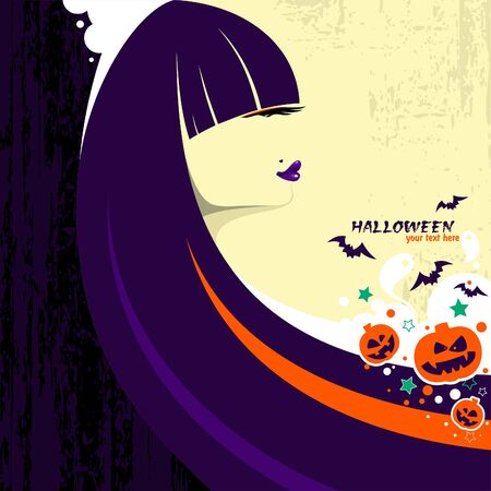 Halloween witch woman のイラスト素材