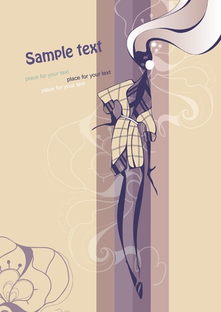 Beautiful girl with a flowing hair. Fashion Illustration. Eps10 のイラスト素材