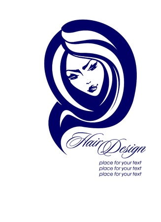 Girl with long hair  Place for your text  Vector illustration のイラスト素材