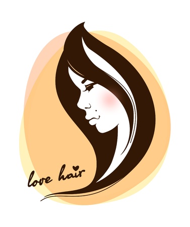 Stylish face of woman with long hair のイラスト素材