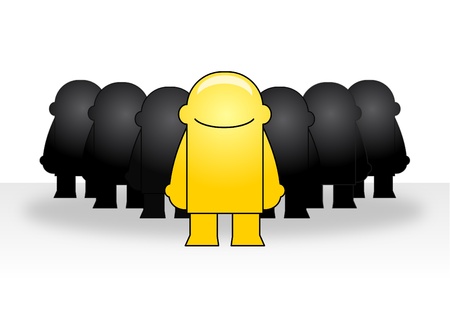 illustration of a team and a leader のイラスト素材