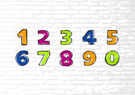Numbers set sketch illustration 