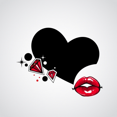 Sexy lips with speech bubble のイラスト素材