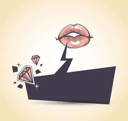 Lips with speech bubble のイラスト素材