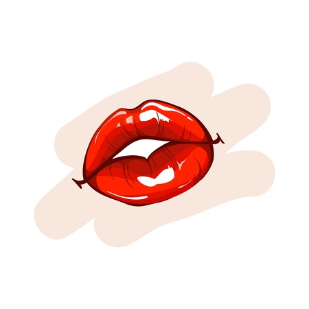 Sensual mouth_Red lipstick のイラスト素材