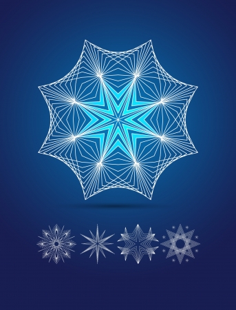 set of decorative snowflakes のイラスト素材