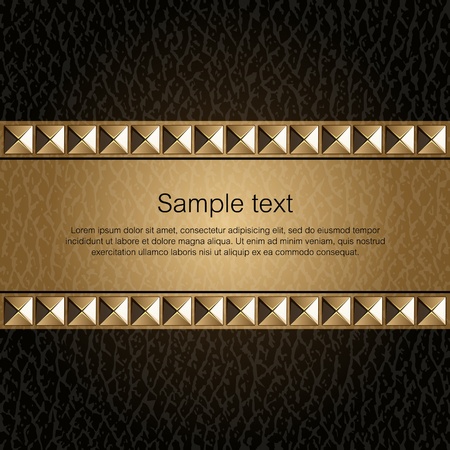 Design template_Leather background with golden metal rivets のイラスト素材
