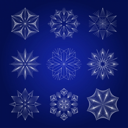 Beautiful snowflakes set for christmas winter design のイラスト素材