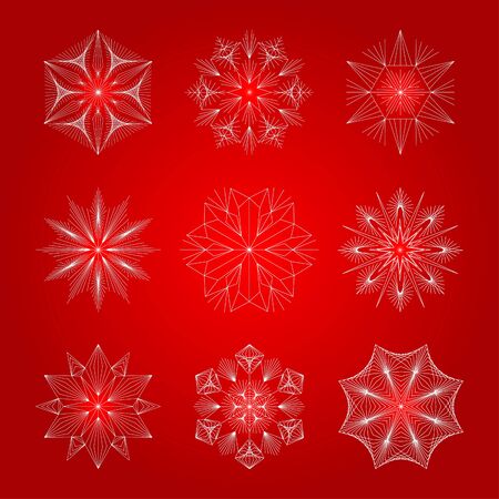 Beautiful snowflakes set for christmas winter design のイラスト素材