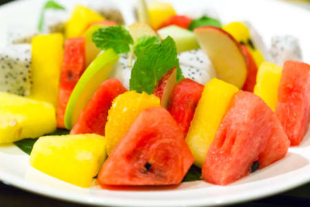 Fruits in the dishの写真素材