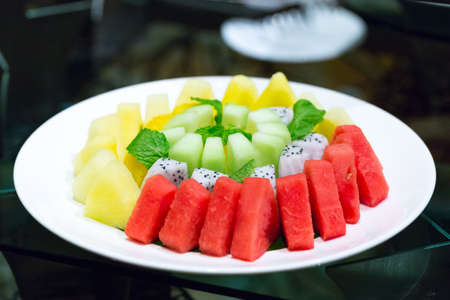 Fruits in the dishの写真素材