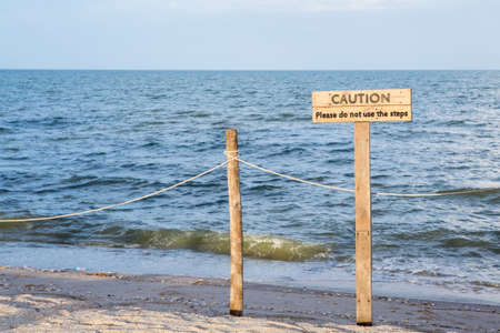 Warning not to use sea areas.