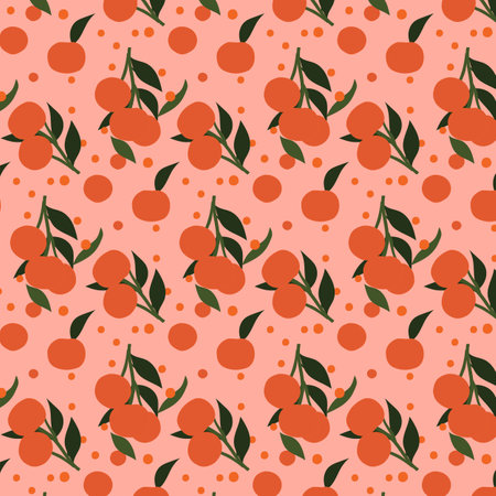 Oranges seamless pattern. Citrus fruits on a summer background. For design, print, textile fabric, paper.のイラスト素材
