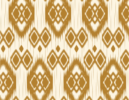 Ikat geometric textile. Seamless pattern by tribal ikat motifs. Ethnic handicraft pattern abstract vector. Ikat fabric traditional weaving style design for pillow, fabric, clothing, carpet, curtain.のイラスト素材