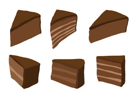 Cake chocolate on white background  illustration vectorのイラスト素材