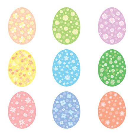 easter egg design on white background illustration vector and annual festival colorful eggsのイラスト素材