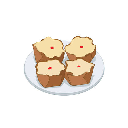 Nian Gao in the plate or Chinese new year's cake or year cake, Nian Gao is a food prepared from...