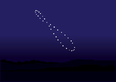 analema natural phenomenon in the sky on blue night background design illustration vectorのイラスト素材