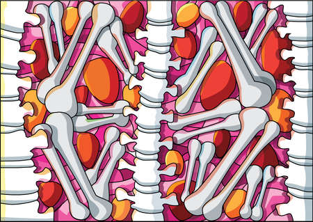 human skeleton and bone human pattern creative design illustration vector