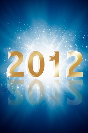 Happy new year 2012 with sparkle and star