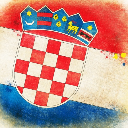 Croatia flag ,grunge and retro flag seriesの写真素材