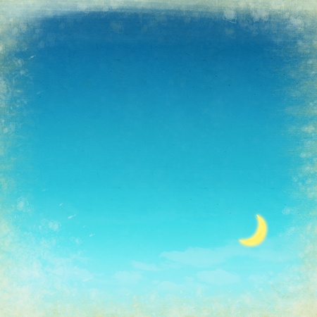 night picture drawing on hand made paperの写真素材