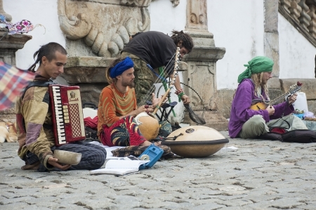 OURO PRETO, BRAZIL- MARCH 18 2012 :Members of The Rainbow Family of Living Light loosely affiliated...