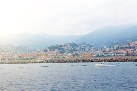 City of San Remo, Italy, view from the seaの写真素材