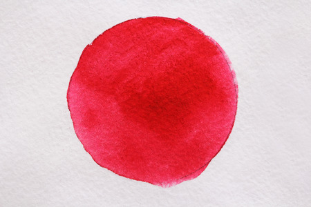 Red Watercolor on white paper. Watercolor drawing.の写真素材