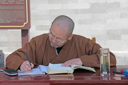 China, Shaolin - April 11, 2012. Monks of the Shaolin Monastery, China.のeditorial素材