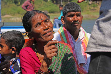 India, Hampi, 01 February 2018. Indian woman, close-up portrait.のeditorial素材