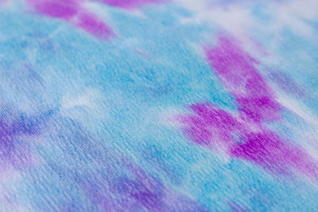 Blue, turquoise and pink corduroy background for decoration and postcards. Purple and violet colors. Bright horizontal background from corduroy fabric.の写真素材