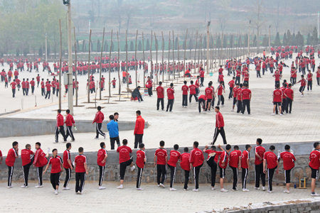 China, Shaolin - April 11, 2012. Monks of the Shaolin Monastery, China.のeditorial素材